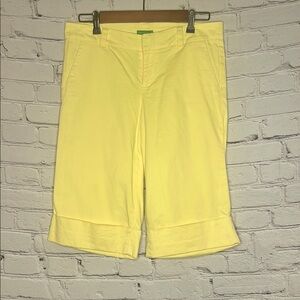 Lilly Pulitzer Vintage Bright Yellow Bermuda Cuffed Shorts Size 6